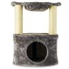 2-Level Medium Cat Condo with Hammock, Gray, 20"