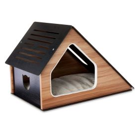 Modern Cat Condo with Sisal Scratching Pad & Washable Mat