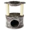 2-Level Medium Cat Condo with Hammock, Gray, 20"