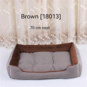 Kennel Pet Supplies Large Dog Bed (Option: Brown Stripes-45cm)