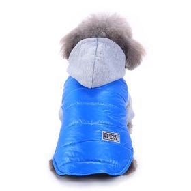 Dog Winter Clothing Coat Reflective Cotton (Option: DZ175 Blue-S)