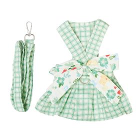 Summer Small Dog Clothes Pet Harness With Leash Puppy Dresses Cute Outdoor Clothing Pet Dress Puppy Chihuahua Costume Dog Item (Option: L)