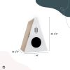 Key Largo Cat Scratcher, Modern Design, Triangle, Corrugated Cardboard Playhouse, Lounger, Keep Your Pet Happy and Healthy - White
