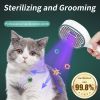 Cat Comb Dog Hair Remover Brush UVC Sterilization Pet Grooming Slicker Needle Comb Cat Sterilization Comb Pet Brush For Shedding And Grooming Self-Cle