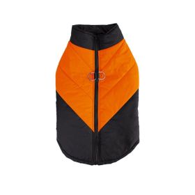 Cross-border Hot Sale Pet Clothing Thickened Warm Dog Cotton Vest Autumn And Winter Pet Dog Clothes In Stock Wholesale (Option: Black Orange-2XL)