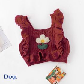 Dog Clothes Short Knitted Sweater Pet (Option: AD Rose Red-XL)