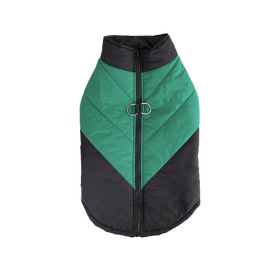 Cross-border Hot Sale Pet Clothing Thickened Warm Dog Cotton Vest Autumn And Winter Pet Dog Clothes In Stock Wholesale (Option: Black Green-2XL)