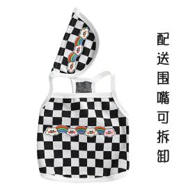 Bib Chessboard Fashion Brand Vest Pet Dog (Option: Black And White Plaid-XL)