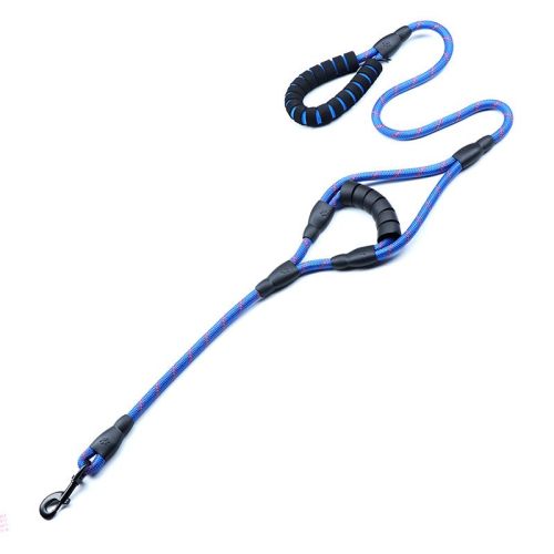 Nylon Woven Reflective Round Rope Double Handle Dog Hand Holding Rope