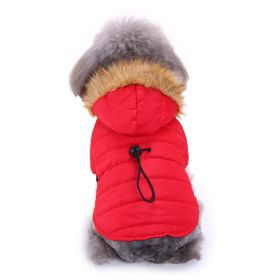 Dog Winter Clothing Coat Reflective Cotton (Option: DZ172 Red-XL)
