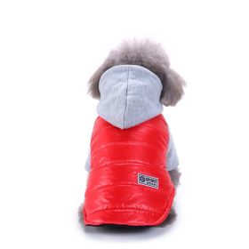 Dog Winter Clothing Coat Reflective Cotton (Option: DZ174 Red-XL)